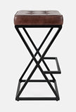 Jofran Brooks Mid-Century Leather Barstool, 15''Lx15''Wx29''H, Dark Sienna (Model: 1730-192Ds)
