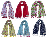 Fusfus WomenS Printed Chiffon Scarves And Stoles, Free Size(Multicolour, Fs2064) Pack Of 6 (Multicolor1)