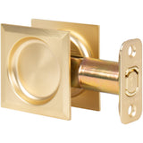 Stone Harbor Hardware Contemporary Square Pocket Door Lock, Passage Function, 2-3/4 Backset, Satin Brass