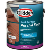 Glidden Porch and Floor with Cool Surface Technology Satin Interior/Exterior Paint, Clay Court, 1 Gallon