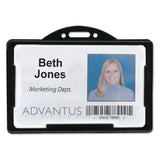 Advantus Horizontal ID Card Holders, 3 3/8 x 2 1/8, Black, 25 per Pack