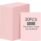 Frienda 30 Pack 4x6 Rubber Carving Blocks Rubber Stamp Carving Linoleum Blocks for Printmaking, Printing, DIY Craft Project Soft