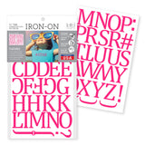S.E.I. 1 1/2Inch Ironon TShirt Letters, Camdon Letter Polyvinyl Heat Transfers, Pink