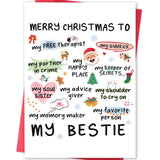 MQMRYeto Merry Christmas Card for Best Friend Women, Funny Christmas Card Gift for Bestie,Unique Xmas Friendship Gift Idea for H