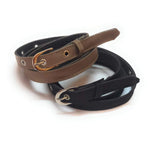 Generic WomenS Denim Material Jeans Belts 2Pcs Black And Buiscuit
