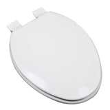 Bath D cor 1F1E5-04 Premium Molded Wood Elongated Toilet Seat with Adjustable Hinge & OSG, Cotton White