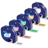 Replace for Dymo Label Maker Refills, Compatible with Dymo Letratag Plastic Label Refill 12mm x 4m-1/2 x 13 ' for LT-200B LT-100