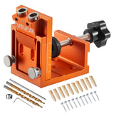 VEVOR Pocket Hole Jig Kit, 0.47 to 1.89 in Adjustable, Jig Pocket Hole System with Step Drill, Hex Wrench, Drill Stop Ring, Squa