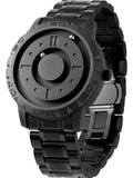 Eutour Men'S Magnetic Watches 3D Pvd Swiss Quartz Watch, Waterproof, Resin/Leather Steel Strap, Black Dial, Brown, 40Mm