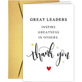 Supoeguk Leader Thank You Card, Thank You Card for Leader, Appreciation Gifts for Boss Manager, Great Leaders Inspire Greatness 