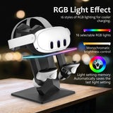 Bioherm Charging Dock Compatible with Meta Quest 2/ Quest 3/Quest 3S/Quest Pro?RGB Charging Vertical Stand?Accessories with Brig