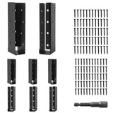 8 Pcs Concealed Joist Hangers, 2x8 Outdoor Trim Concealed Flanges, Q235B Steel Powder Coated Concealed Mount Joist Hangers for 2