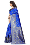 Sugathari Womens Banarasi Saree Pure Kanjivaram Silk Saree Soft New Ladies 2023 Design Wear Pattu Sarees Latest Cotton Party Sari Collections With Blouse Piece For Wedding Sadi (Pari 73 R Blue)