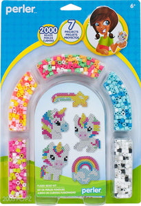 Perler Beads Rainbow Unicorn Fuse Bead Kit, 2000pcs, 7 Projects