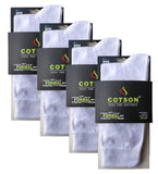 Cotson Premium Bamboo Supersoft Odour Control Men Formal Socks Pack Of 4 PairsWhiteFree Size (711)