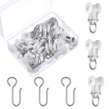 Zonon 100 Pcs Curtain Track Roller and Hooks Kit 50 Pcs Dual Wheel Roller Carrier Ceiling Mount Gliders 50 Pcs Stainless Steel H