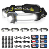 Spriak LED Headlamp, 1000lumens 230 Widebeam Headlight, USB Rechargeable HeadLamp with Red Taillight, Lightweight Waterproof Hea