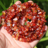 400pcs Natural Chip Stone Beads for Jewelry Making Red Agate 5-8mm Irregular Gemstones Healing Crystal Loose Rocks Bead Hole Dri