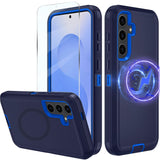 for Samsung Galaxy S25 fe Case, S25 fe Heavy Duty Magnetic case, [Compatible with Magsafe][Glass Screen Protector] [Military Gra
