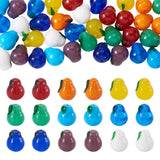 FASHEWELRY 36Pcs Lampwork Pear Beads Cartoon 3D Fruits Glass Beads 9 Colors Aesthetic Spacer Bead for Jewelry Making DIY Bracele
