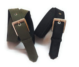 Generic WomenS Formal Cotton Washable Black And Millatry Green2 Belts Combo