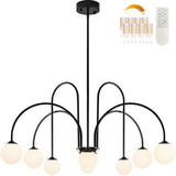 Bagood 8-Light Black Sputnik Chandelier Mid Century Modern Light Fixture 38.5Globe Chandelier Modern Sputniksputnik Light Fi