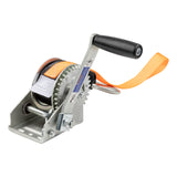 CURT 25002 Manual Hand Crank Jet Ski Trailer Winch with Bow Loop, 900 lbs Capacity, 6.5-in Handle, 3.25:1 Gear Ratio, 15' Strap