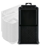 Bates- 4 Inch Paint Tray Set, 31 Pack, 1x 4 Inch Paint Roller Tray, 30x Disposable Plastic Liners, Black and White