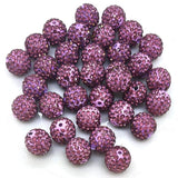 12mm Rhinestone Beads 100pcs 12mm Diameter Charms Mix Colors Randomly for Jewelry Making (Clay Purple 02)