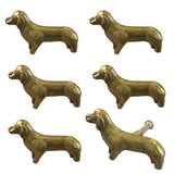 Adorable Dachshund Dog Cabinet Knobs, 6Pcs Bronze Puppy Single Hole Drawer Pull, Fun Pet Handles for Dog-Themed Dresser Closet C