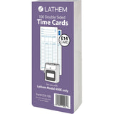 Lathem Model 400E Double Sided Time Cards Double Sided Sheet Blue Print Color 100 / Pack