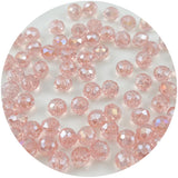 Mulutoo 500Pcs 4MM Briolette Crystal Glass Beads Faceted Rondelle Glass Beads with Hole Glass Spacer Beads for Jewelry Making Br