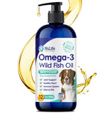 Liquid Fish Oil for Dogs with Omega 3, 6 & 9 Fatty Acids, Wild Caught from Iceland, Skin and Coat Supplement for Shedding, Itchy