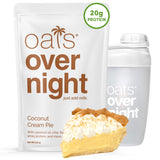 Oats Overnight Coconut Cream Pie - Overnight Oats with 20g Whey Protein, High Fiber Breakfast Protein Shake - Gluten Free Oatmea
