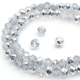 Chengmu 2mm Rondelle Glass Beads for Jewelry Making, Faceted Briolette Crytal Spacer Beads for Bracelet Necklace Earring, Transl