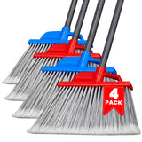 4 Pack Outdoor Broom for Floor Cleaning with 62inch Extendable Long Handle