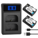 2-Pack LP-E6 LP-E6N Battery and Dual Slot Charger for Canon EOS R7, R6, R5, R, 6D Mark II, 5D Mark IV, 5D Mark III, 5DS, 5DS R, 