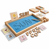 Tantrums Wooden Alphabet Montessori Educational Toy | Sensory Play & Learn Kit | Cvc Flash Cards, Movable Letters, Writing Tray 