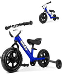 KRIDDO 2-in-1 Kids Tricycle and Toddler Balance Bike 2 Year Old, Detachable Pedals and Stowable Training Wheels, DIY Plate, Ridi