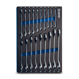 Capri Tools Angle Open End Wrench Set, 30 and 60 angles, 624 mm Metric, 19Piece with Mechanics Tray