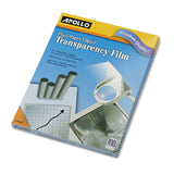 Apollo Transparency Film, 81/2 x11, 100/BX, Black on Clear