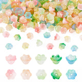 Magibeads 200Pcs Flower Glass Bead Caps for Jewelry Making Cute Floral Crystal Glass Beads Bulk with Glitter Powder Beads Caps f