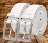 Men Casual White, White Artificial Leather Belt ()_343