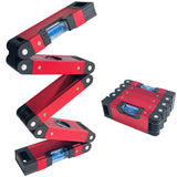 Sutekus Folding Level 5 Sections Foldable Aluminum Alloy Multi-Angle Measurement Tool with Level Bubbles and Powerful Magnets fo