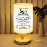Calibron Gifts for Son from Mom Dad, Son Birthday Gifts Fabric Lamp, Birthday Gifts for Son Table Lamp with Wooden Stand Unique 