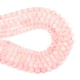 Gemstone Beads for Jewelry Making, Sold per Bag 5 Strands Inside, Rose Quartz 6mm