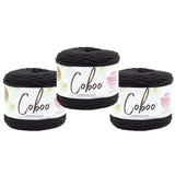 Lion Brand Yarn Coboo, Soft Yarn for Knitting, Crochet, and Crafts, Coal, 3 Pack