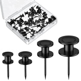 Uniclife 20 Pcs Thumb Tacks, Double Headed Picture Hangers, 4 Size Push Pins for Wall, Picture Hanging Nails, Long Wall Hooks fo