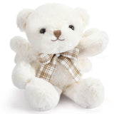 HyDren Angel Bear Plush Stuffed Animal with Wings White Bear Dolls for Boys Girls Birthday Gift(European Mink Velvet,Cute)