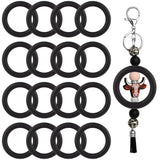 Framendino, 16 Pack Silicone Beadable O Rings Circle Bead Frame 65mm Round Loop Link Connectors Focal Beads Pendant Charms DIY K